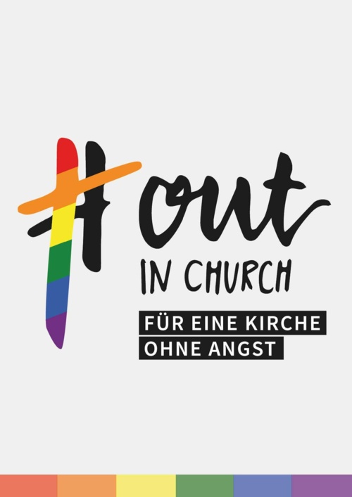 Plakat: Out in Church für eine Kirche ohne Angst